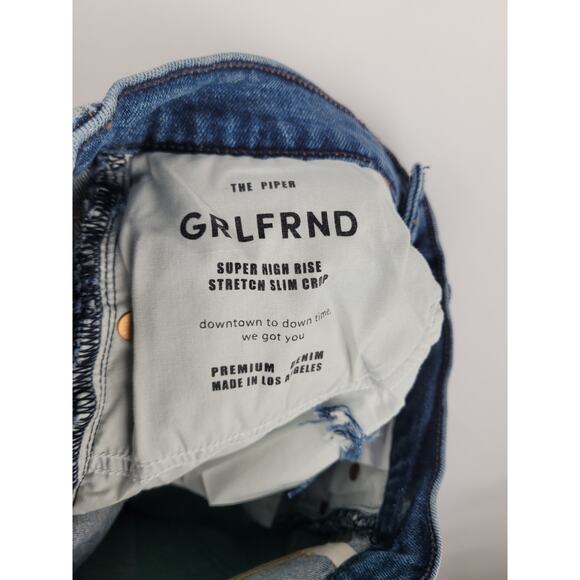 Grlfrnd Revolve NWOT Piper Super High Rise Stretch Slim Crop Laurel Canyon 26 - Picture 8 of 12